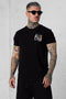 BLACK DECONSTRUCTED LOGO TEE