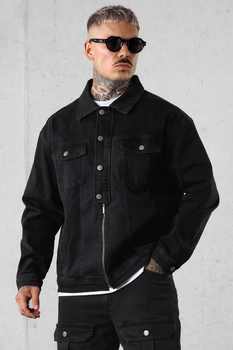 WASHED BLACK JEANS JACKET
