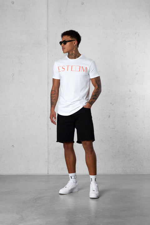 WHITE CORAL LETTERING TEE