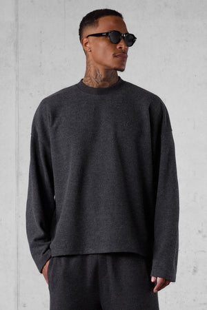ANTHRACITE MELANGE COMFY OVERSIZED SWEATER