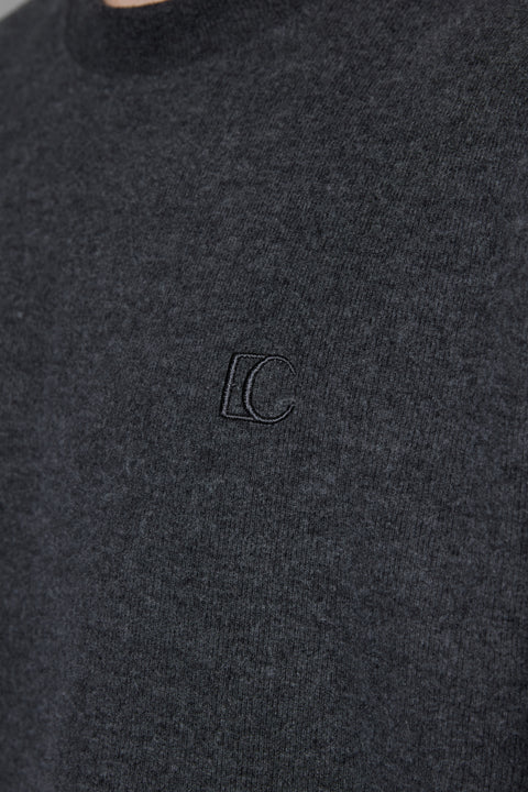 ANTHRACITE MELANGE COMFY OVERSIZED SWEATER