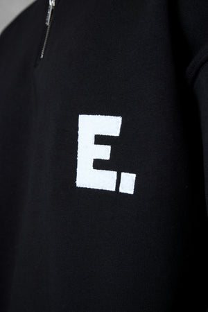 BLACK E. STATEMENT OVERSIZED HALFZIP SWEATER