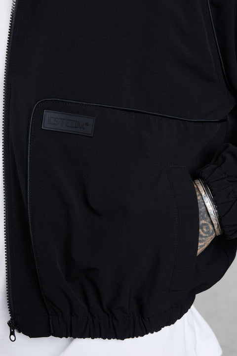 BLACK NYLON TRACKJACKET
