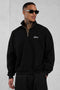 BLACK SIGNATURE OVERSIZED HALFZIP SWEATER