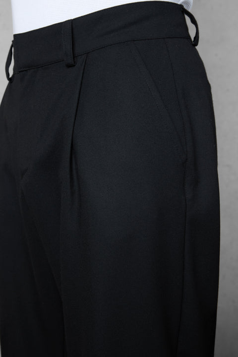 BLACK WIDE TAILORED PANTS