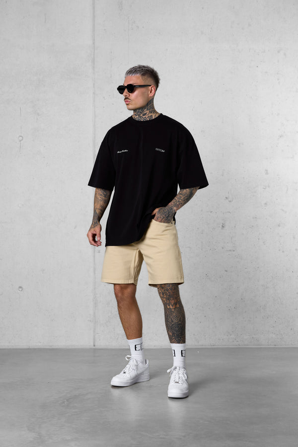 BLACK CHASING COASTLINES OVERSIZED TEE