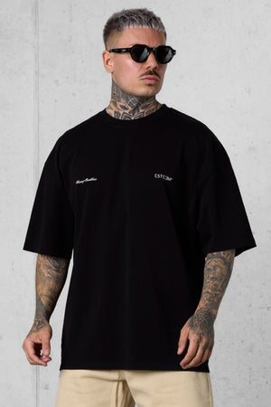 BLACK CHASING COASTLINES OVERSIZED TEE