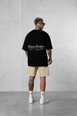 BLACK CHASING COASTLINES OVERSIZED TEE