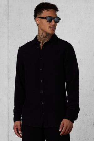 BLACK LINEN SHIRT