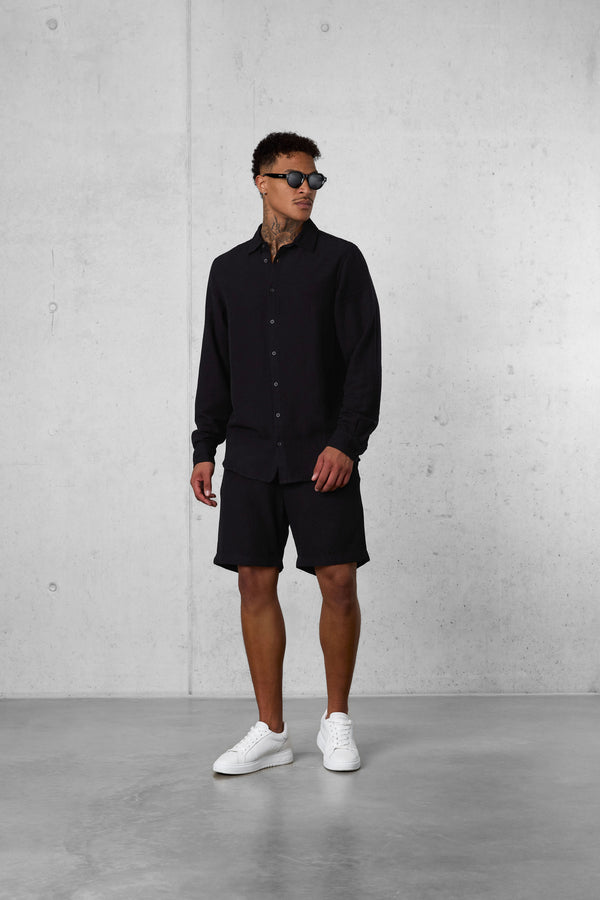 BLACK LINEN SHIRT