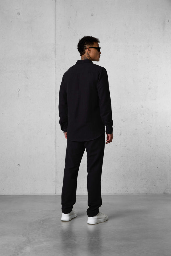 BLACK LINEN SHIRT