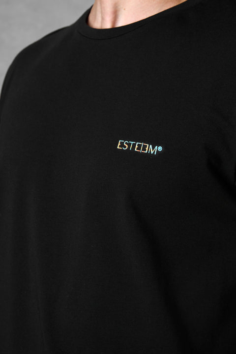 BLACK MIXED COLORS ESSENTIAL TEE