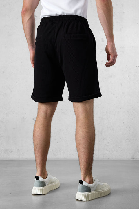 BLACK RUFFLES SHORTS