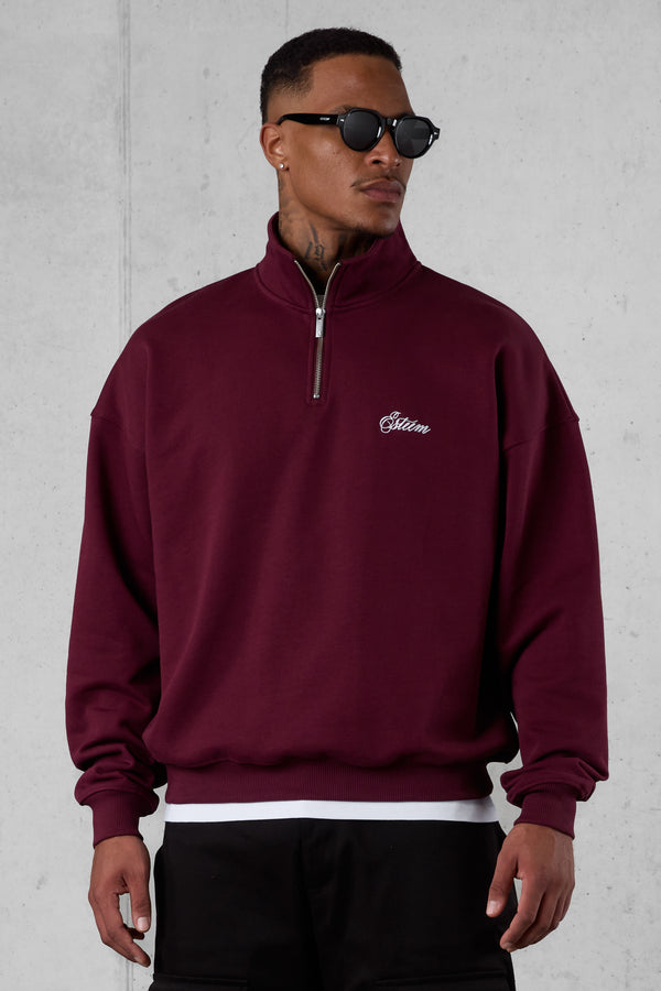 CABERNET SIGNATURE OVERSIZED HALFZIP SWEATER