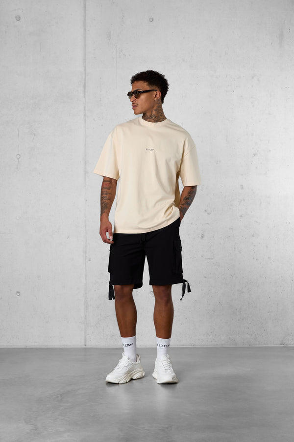 CREMEBRULEE DOUBLE PALM OVERSIZED TEE