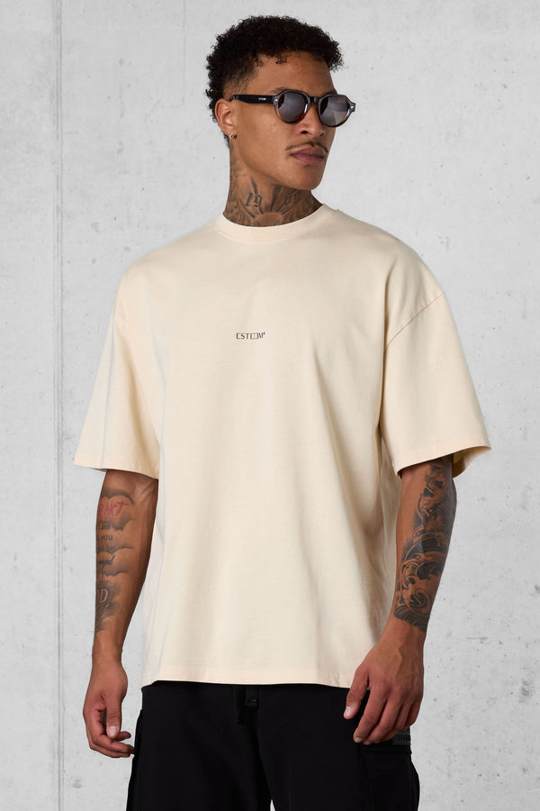 CREMEBRULEE DOUBLE PALM OVERSIZED TEE