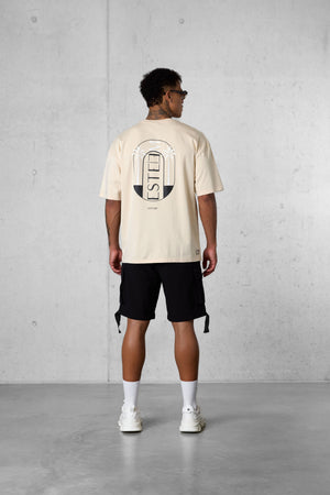 CREMEBRULEE DOUBLE PALM OVERSIZED TEE