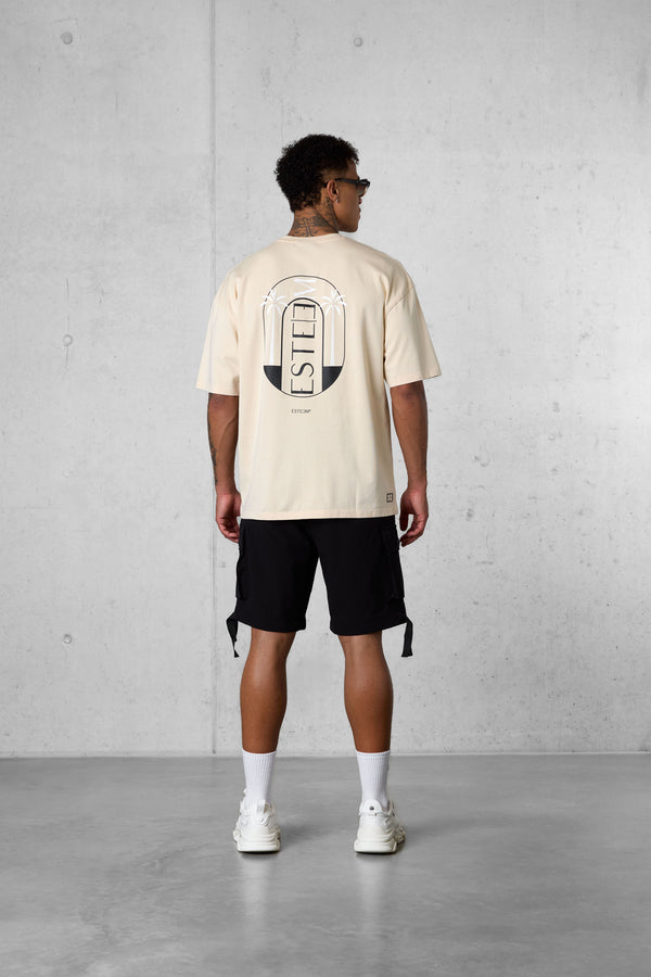 CREMEBRULEE DOUBLE PALM OVERSIZED TEE