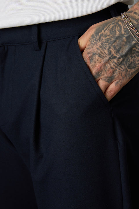 DARKBLUE WIDE TAILORED PANTS