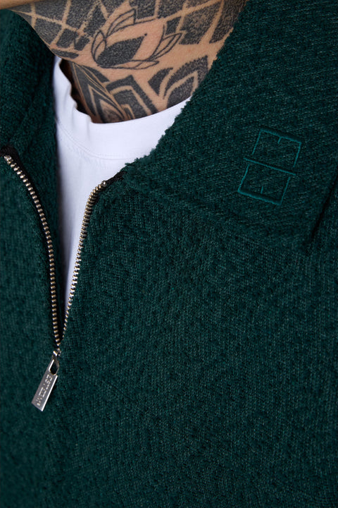 DARKGREEN BOUCLÉ OVERSIZED JACKET