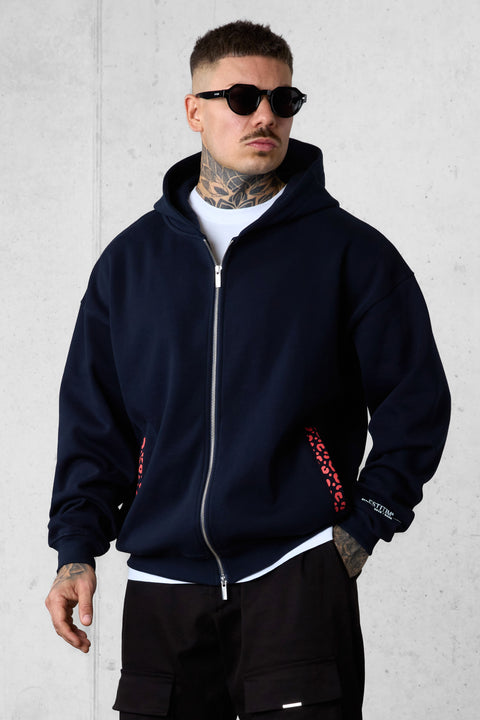 DARKSAPPHIRE LEO AESTHETICS OVERSIZED ZIP HOODIE