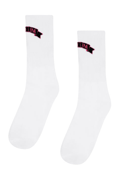 WHITE BANDEROLE SOCKS
