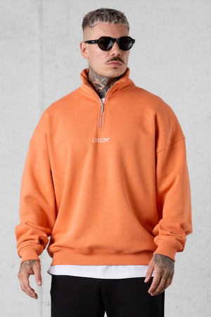 DUSTYORANGE DISCREET HALFZIP SWEATER