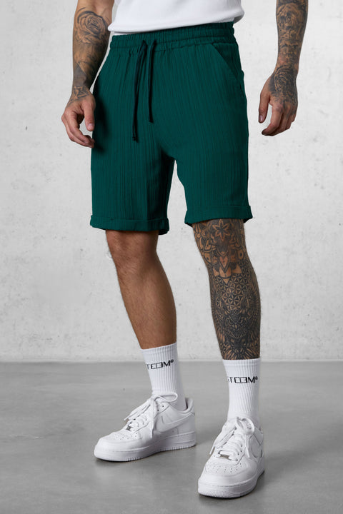 DARKGREEN STRIPED SHORTS