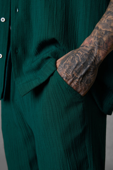 DARKGREEN STRIPED SHORTS