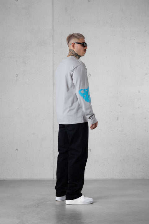 GREY ICED BLURRED HEARTS LONGSLEEVE