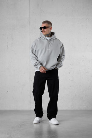 GREY ICED BLURRED HEARTS OVERSIZED HOODIE