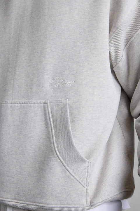 GREY MELANGE SIGNATURE OVERSIZED HOODIE