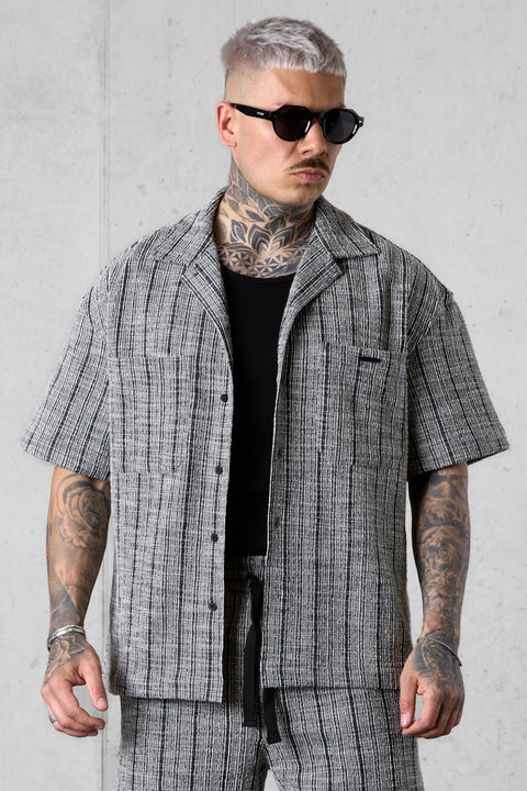GREY STRIPED JACQUARD SHIRT