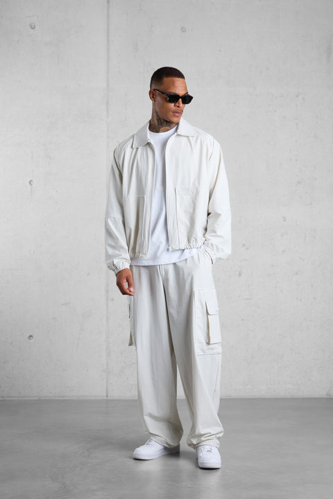 LIGHTGREY NYLON TRACKJACKET
