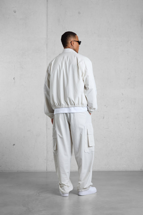 LIGHTGREY NYLON TRACKPANTS