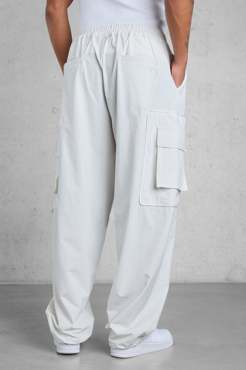 LIGHTGREY NYLON TRACKPANTS
