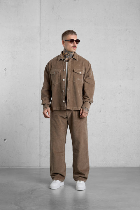 MOCHA CORD OVERSIZED SHIRT
