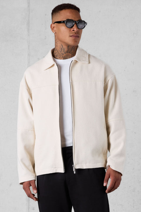 OFFWHITE HERRINGBONE OVERSIZED JACKET