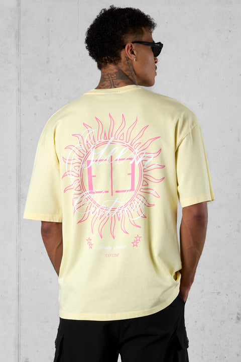 PASTELYELLOW BLAZING SUNSHINE OVERSIZED TEE