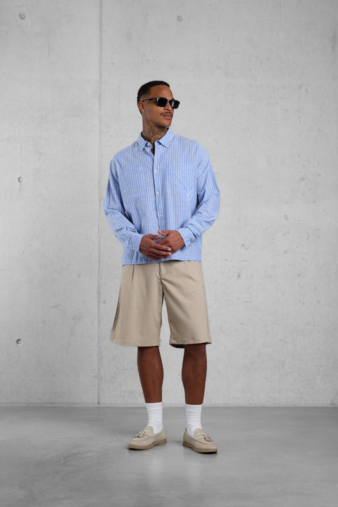 RIVIERABLUE STRIPED OVERSIZED SHIRT