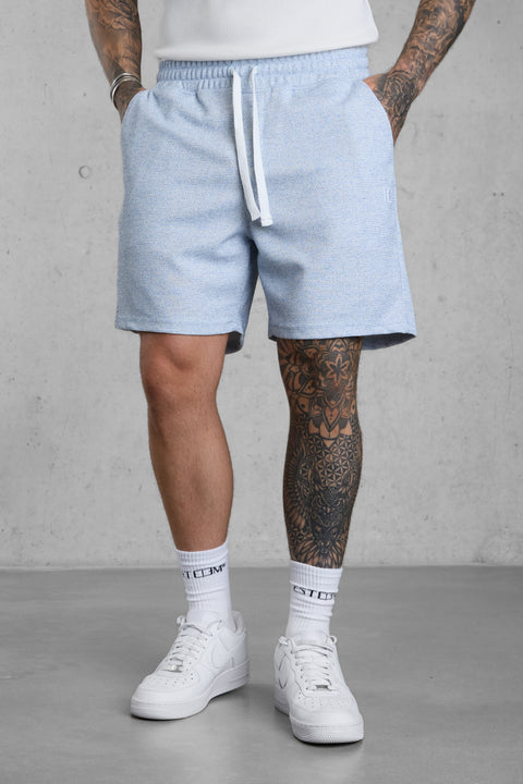 LIGHTBLUE TEXTURED SHORTS