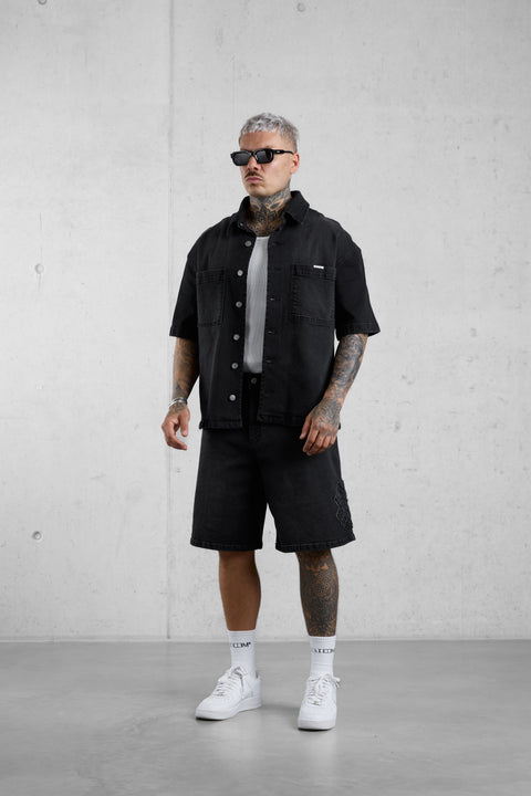WASHED BLACK MONOGRAM JEANSSHIRT