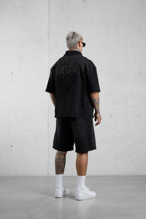 WASHED BLACK MONOGRAM JEANSSHIRT