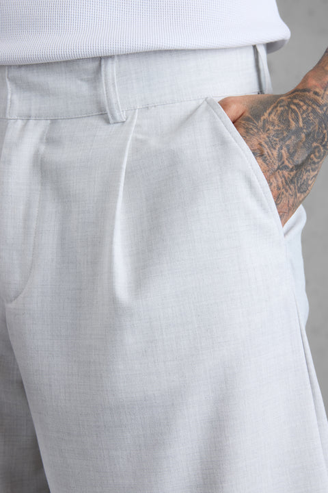 CLOUDGREY WIDE TAILORED SHORTS
