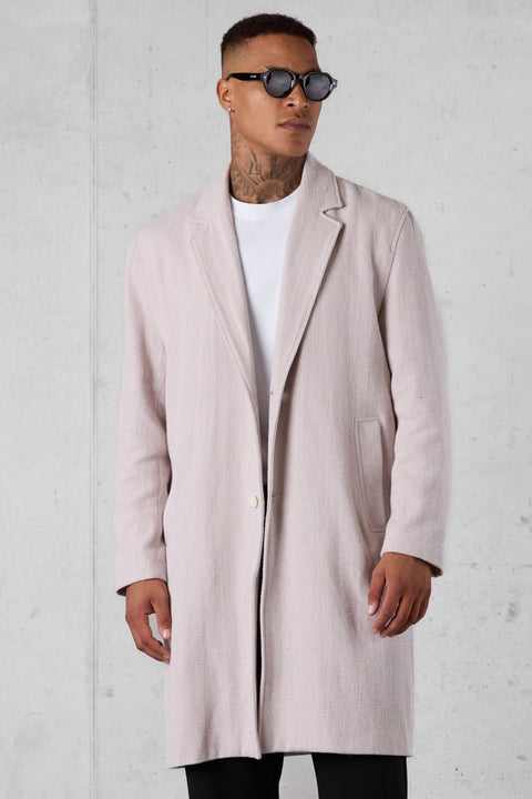 TAUPE HERRINGBONE OVERSIZED COAT