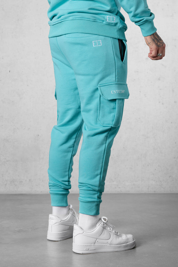 TURQUOISE CARGO SWEATPANTS
