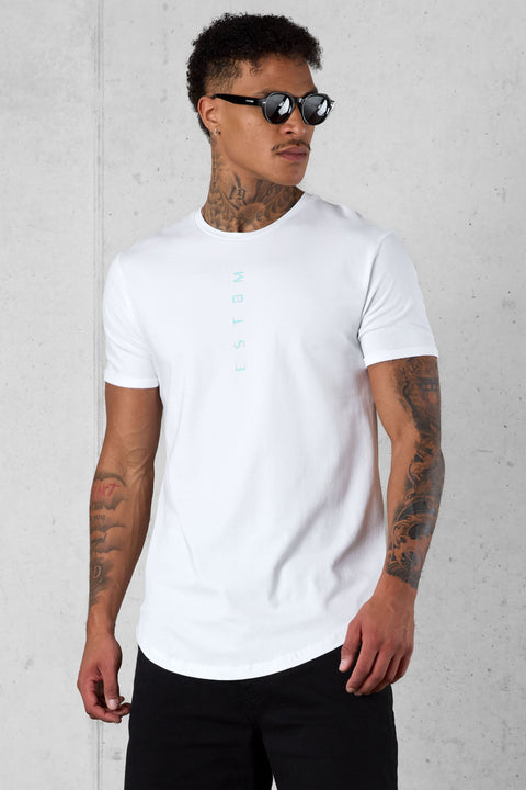 WHITE BEACHGREEN VERTICAL TEE