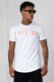 WHITE CORAL LETTERING TEE