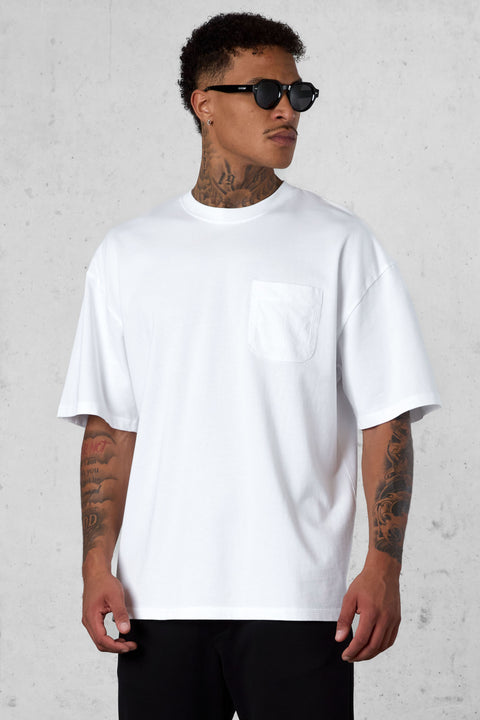 WHITE ICON POCKET OVERSIZED TEE