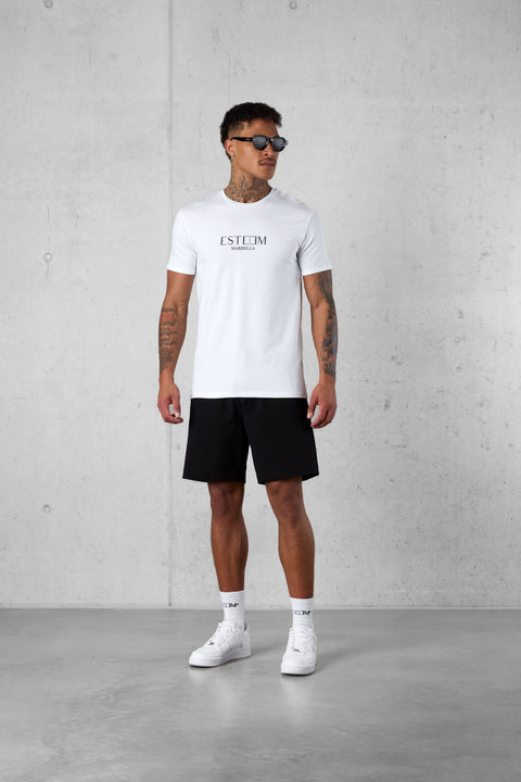 WHITE MARBELLA LOGO TEE